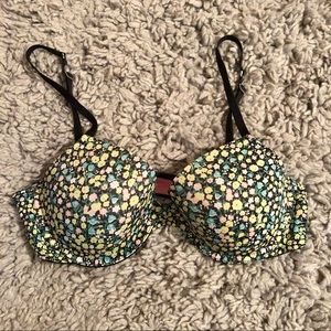 VS Pink black floral bra